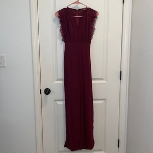 Altard state crimson jumpsuit with lace details. Worn twice. Altered to be XS